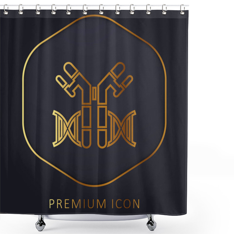 Personality  Antibodies Golden Line Premium Logo Or Icon Shower Curtains