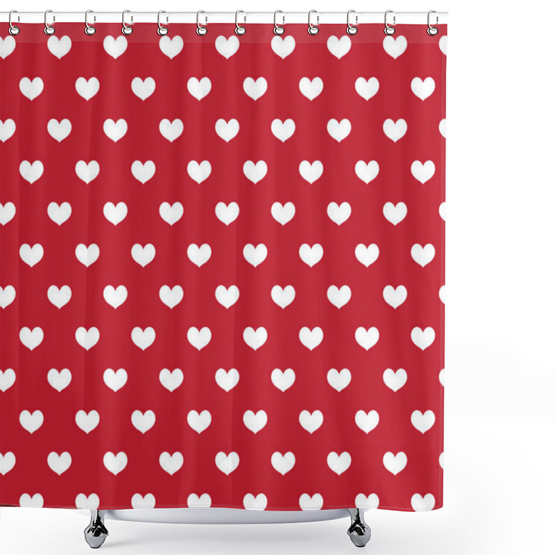 Personality  Heart Seamless Pattern. Love Repeating Texture. Endless Background, Wallpaper, Backdrop. Vector Illustration. Shower Curtains