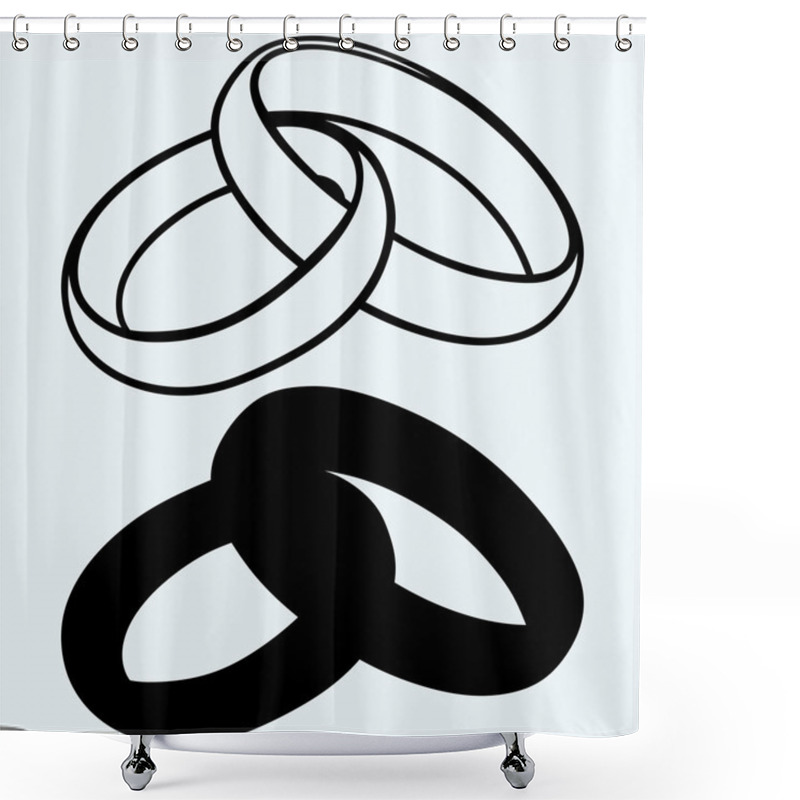 Personality  Wedding Rings Icon Shower Curtains