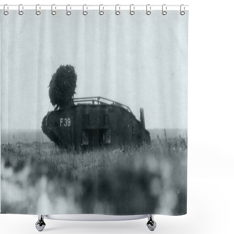 Personality  British  Mark IV Tank With Fascines On Bow Shower Curtains