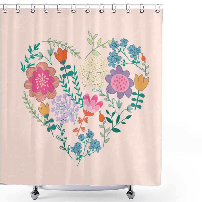 Personality  Heart Of Flowers Shower Curtains