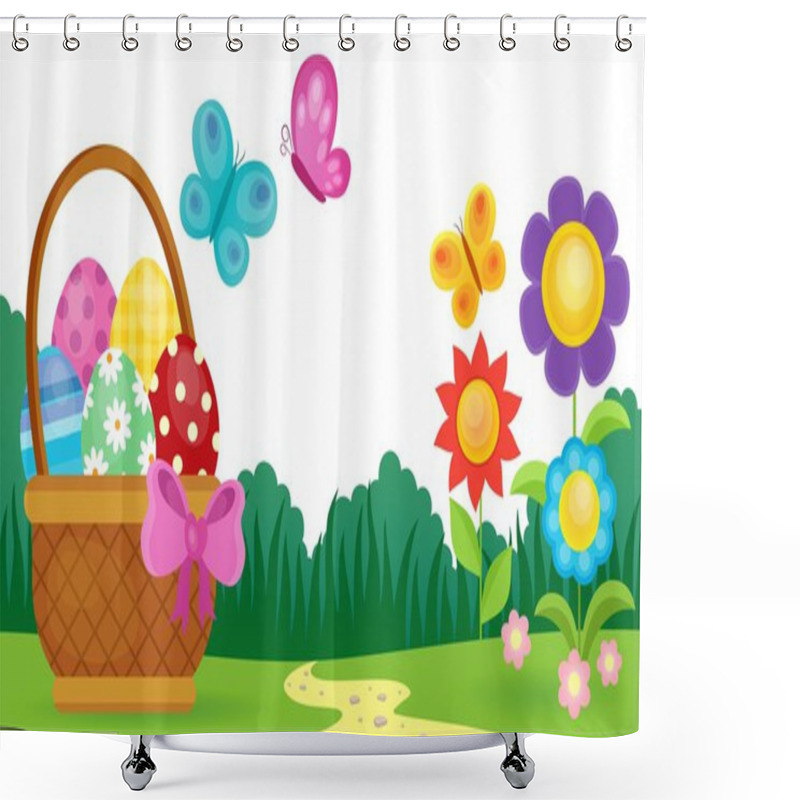 Personality  Easter Eggs Thematic Image 3 Shower Curtains