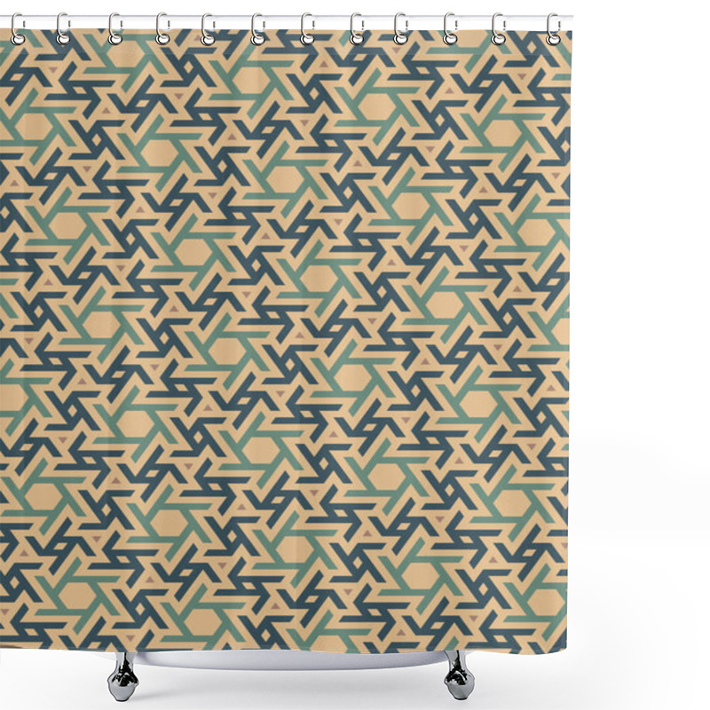 Personality  Vector Geometric Pattern, Built On A Hexagonal Grid. Shower Curtains