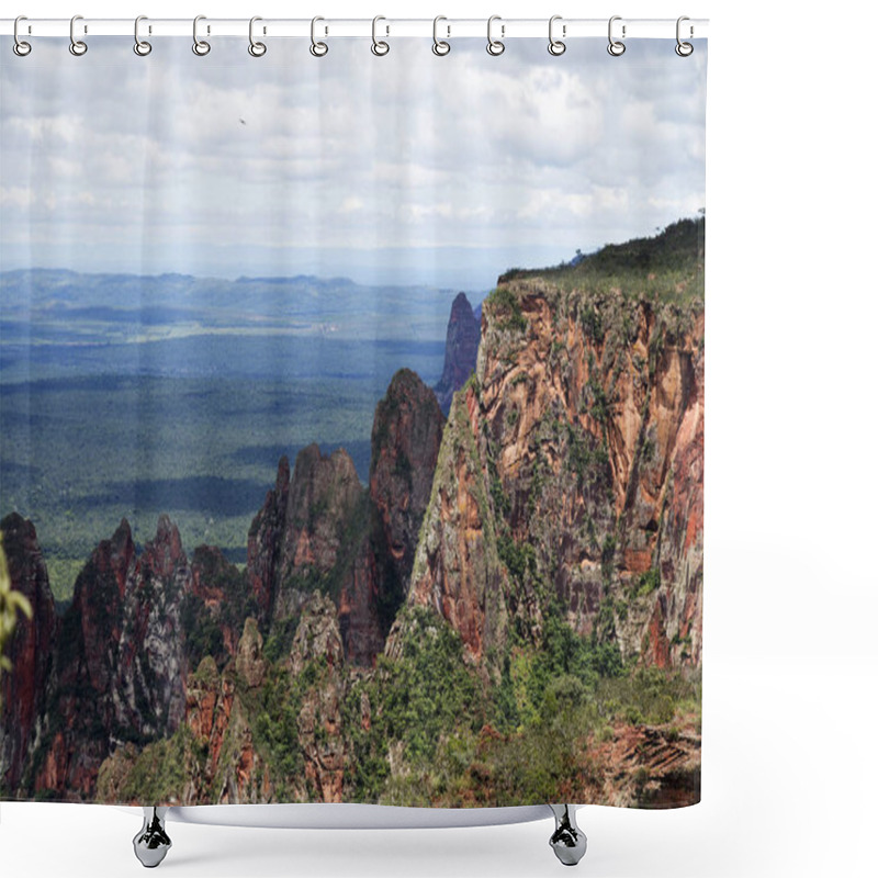 Personality  Landscape At Chapada Dos Guimares, A City Located In Central Brazil, 62 Km From The City Of Cuiaba, The Capital Of Mato Grosso State. It Is The Geographic Center Of South America.  Shower Curtains