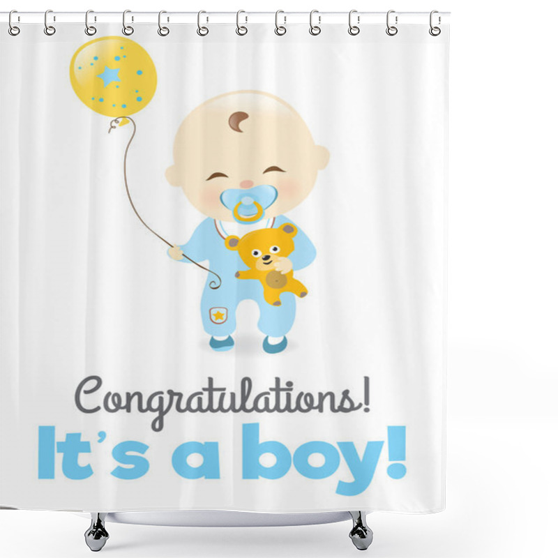 Personality  It Is A Boy! Shower Curtains