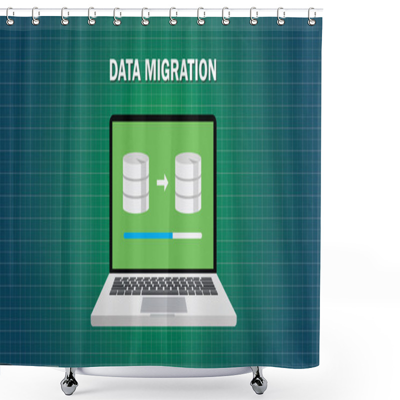 Personality  Data Migration In Computer Shower Curtains