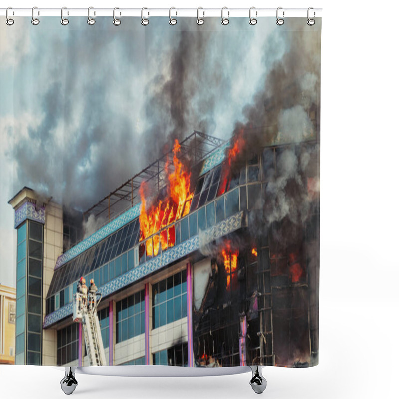 Personality  Burning Building In Thick Smoke Shower Curtains