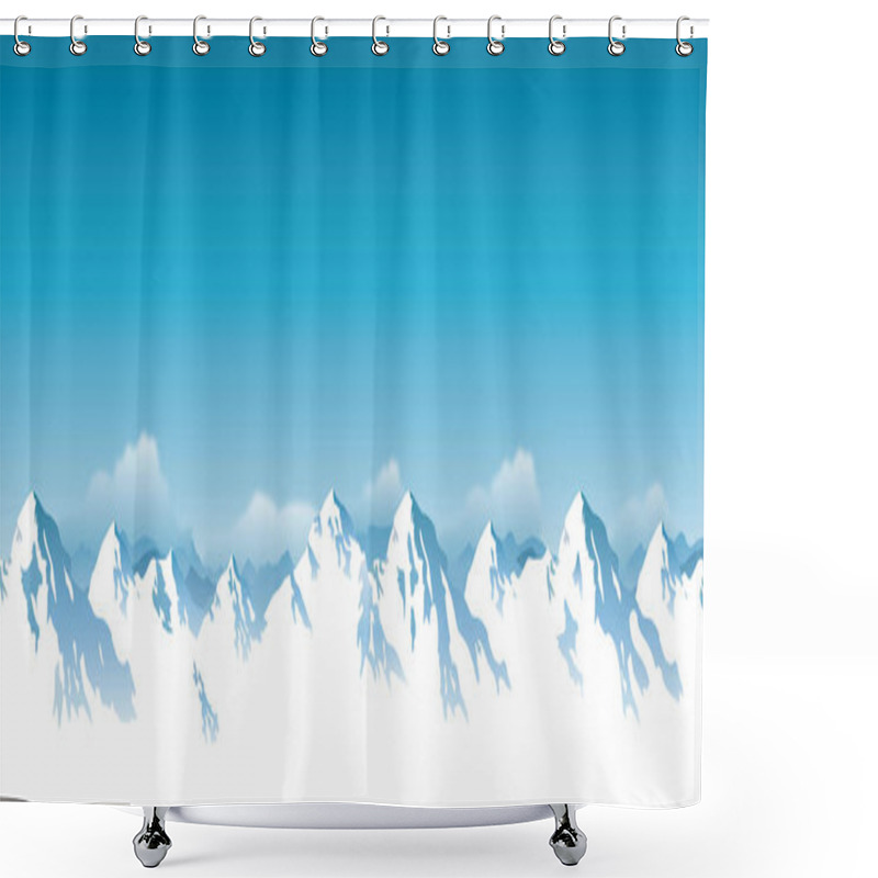 Personality  Vector Illustration Of Snowy Himalaya Mountains Shower Curtains