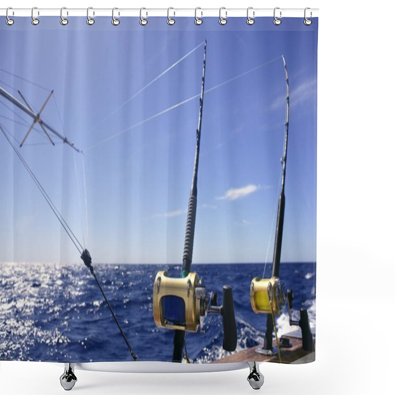 Personality  Big Game Boat Fishing In Deep Sea Shower Curtains