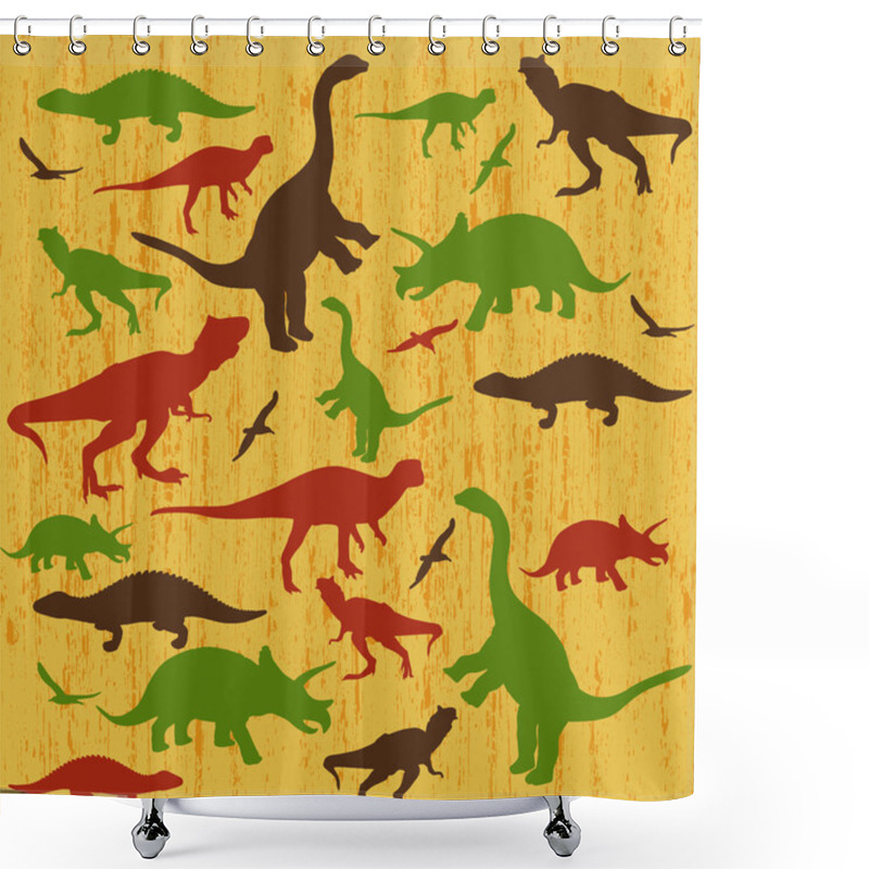 Personality  Silhouettes Of Dinosaur Shower Curtains