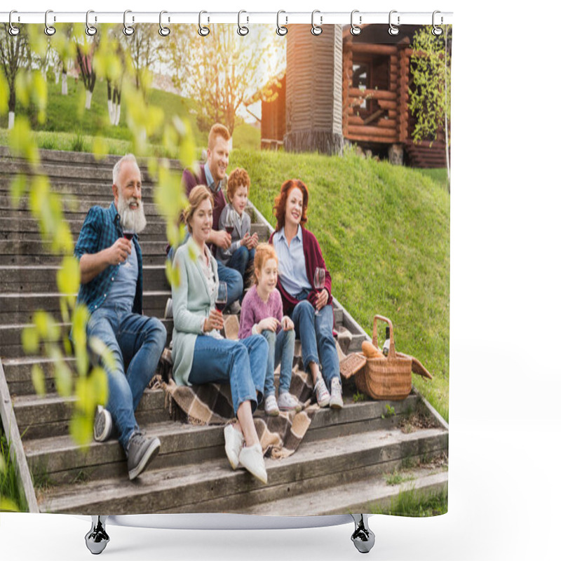 Personality  Happy Family Shower Curtains