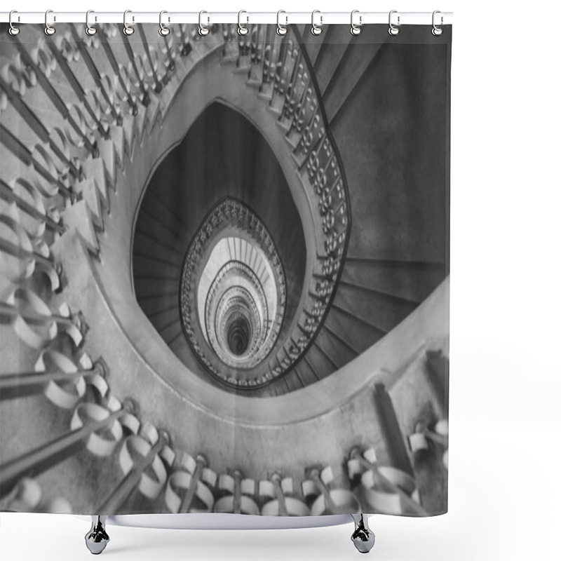 Personality  Very Deep Descending Spiral Staircase Shower Curtains