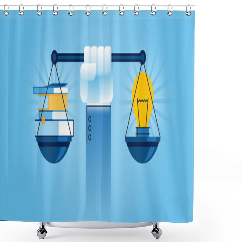 Personality  Flat Line Design Website Banner Of Know-how Shower Curtains