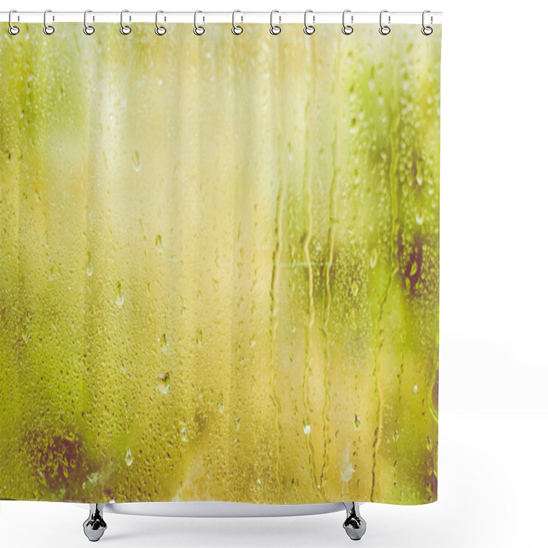 Personality  Rainy Day. Water Drops On Window Glass. Shower Curtains