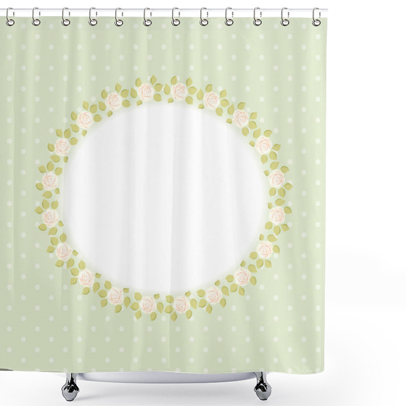 Personality  Floral Frame With Roses Shower Curtains