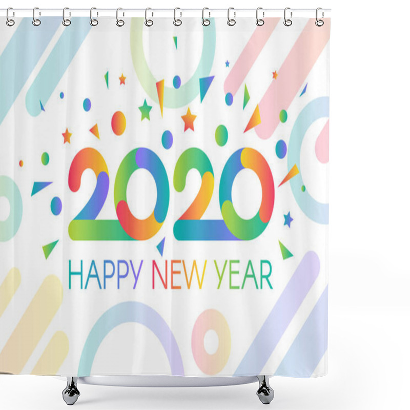 Personality  2020 New Year Vector Banner Template Shower Curtains