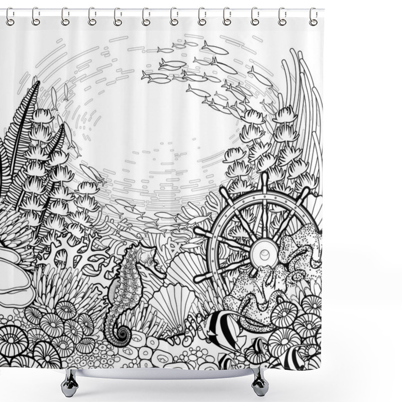 Personality  Graphic Coral Reef Design Shower Curtains