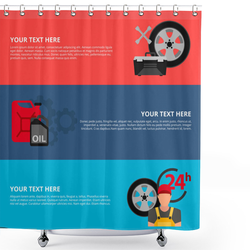 Personality  Car Service Banners Shower Curtains