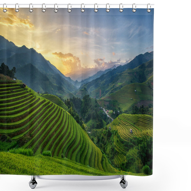 Personality  Rice Fields On Terrace In Rainy Season At Mu Cang Chai, Yen Bai, Vietnam Shower Curtains