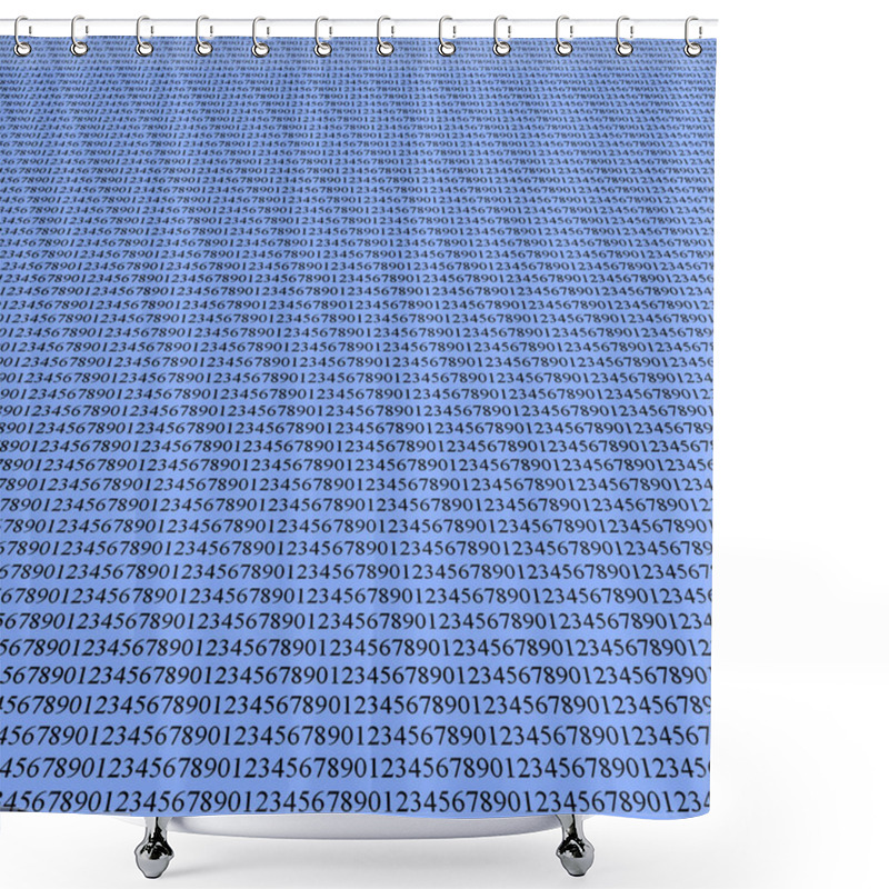 Personality  Database Records (numbers) On Blue, Info Shower Curtains