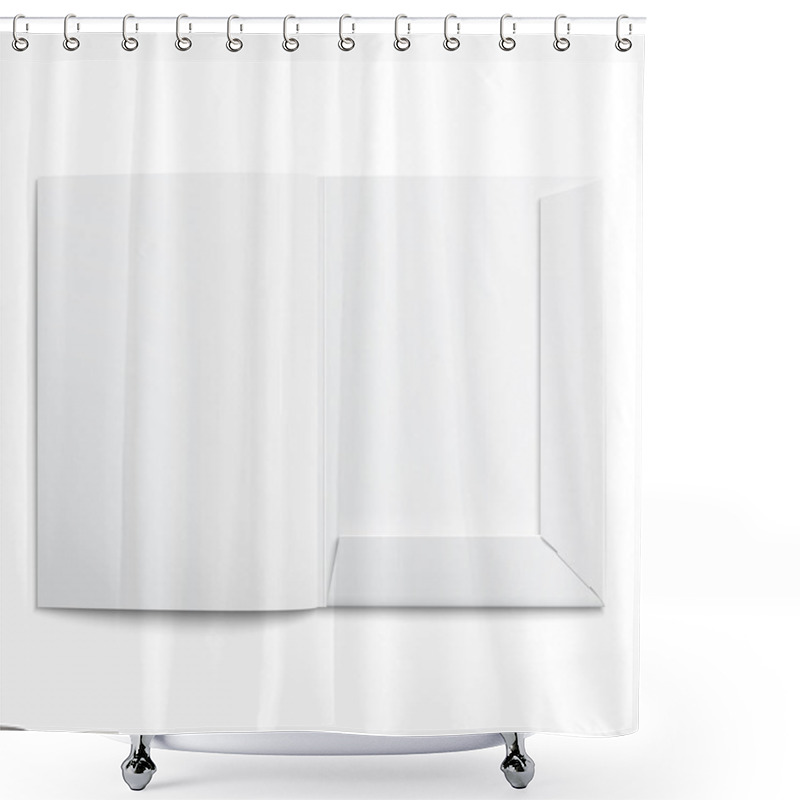 Personality  White Empty Open Folder. Shower Curtains