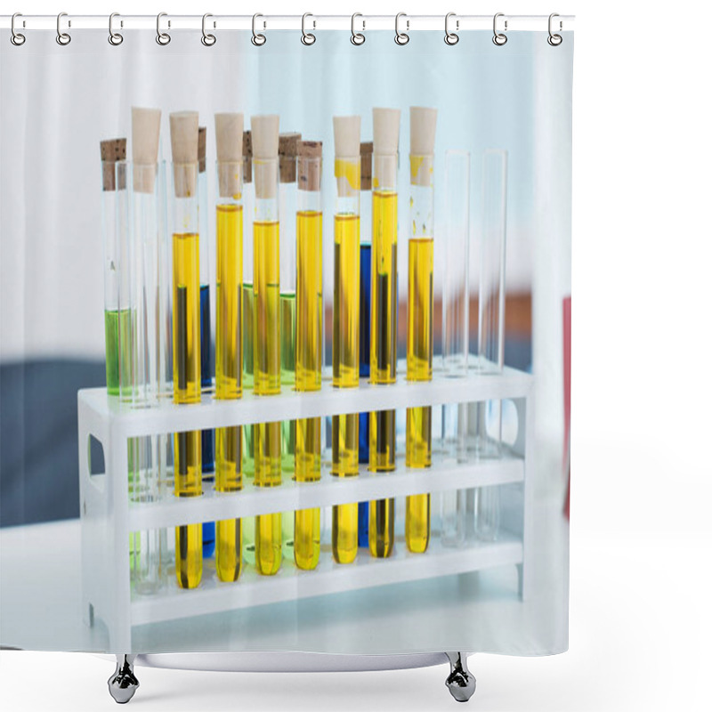 Personality  Test Tubes With Samples Shower Curtains