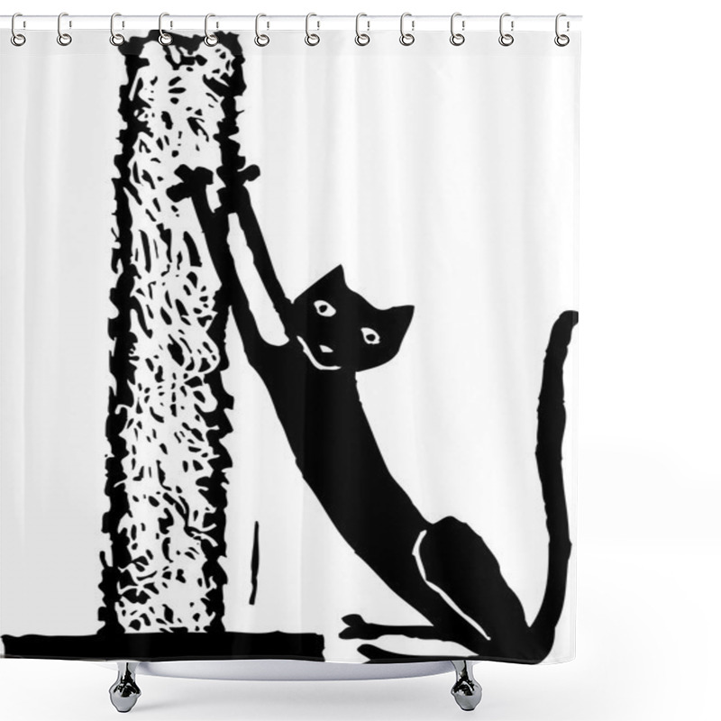 Personality  Vector Illustration Of Scratch Post Shower Curtains