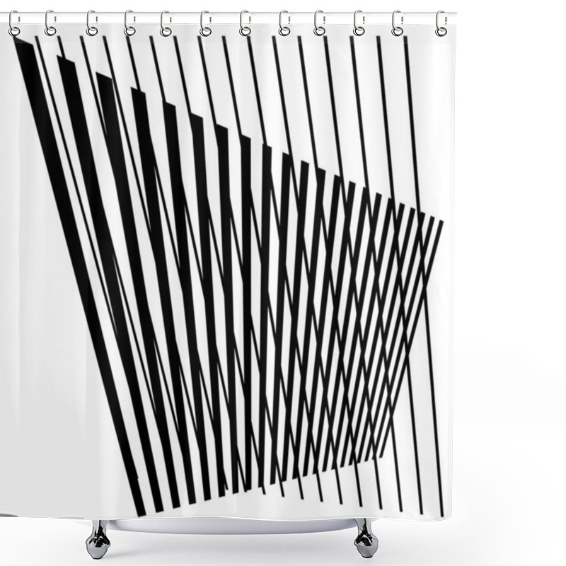 Personality  Abstract Random Grid, Mesh. Lattice, Grating And Grille Pattern With Oblique, Diagonal, Slanting Lines, Stripes Shower Curtains