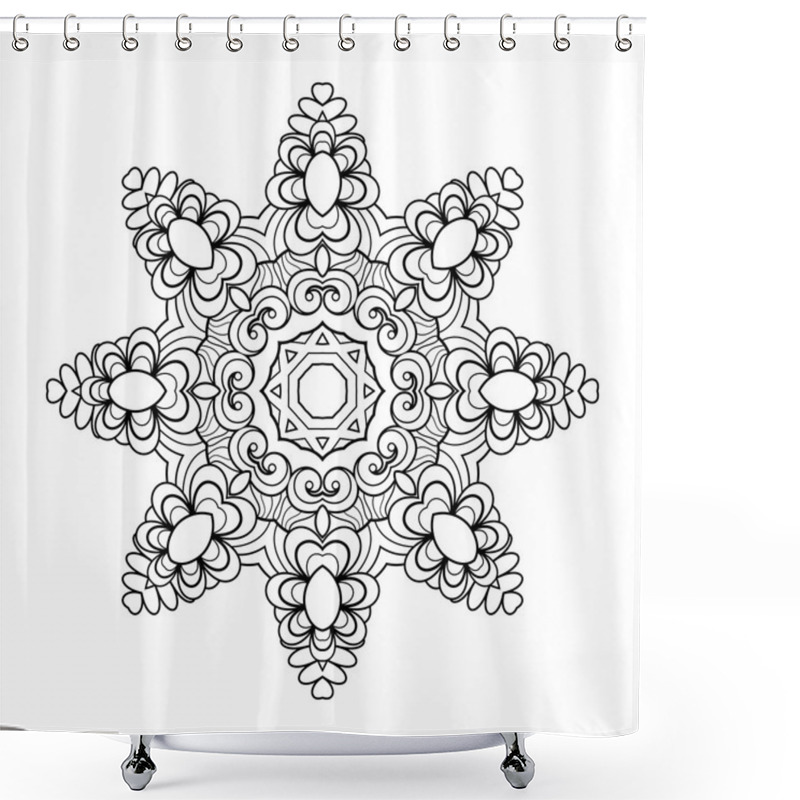 Personality  Vector Beautiful Deco Mandala Shower Curtains