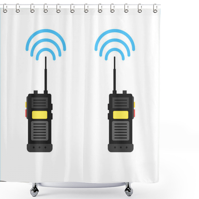 Personality  Walkie Talkie Icon Set Shower Curtains