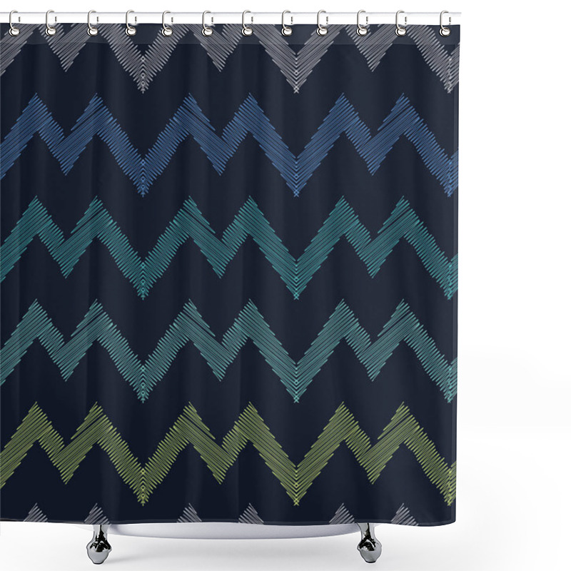 Personality  Pattern Background With Zig Zag Stock Illustration Shower Curtains