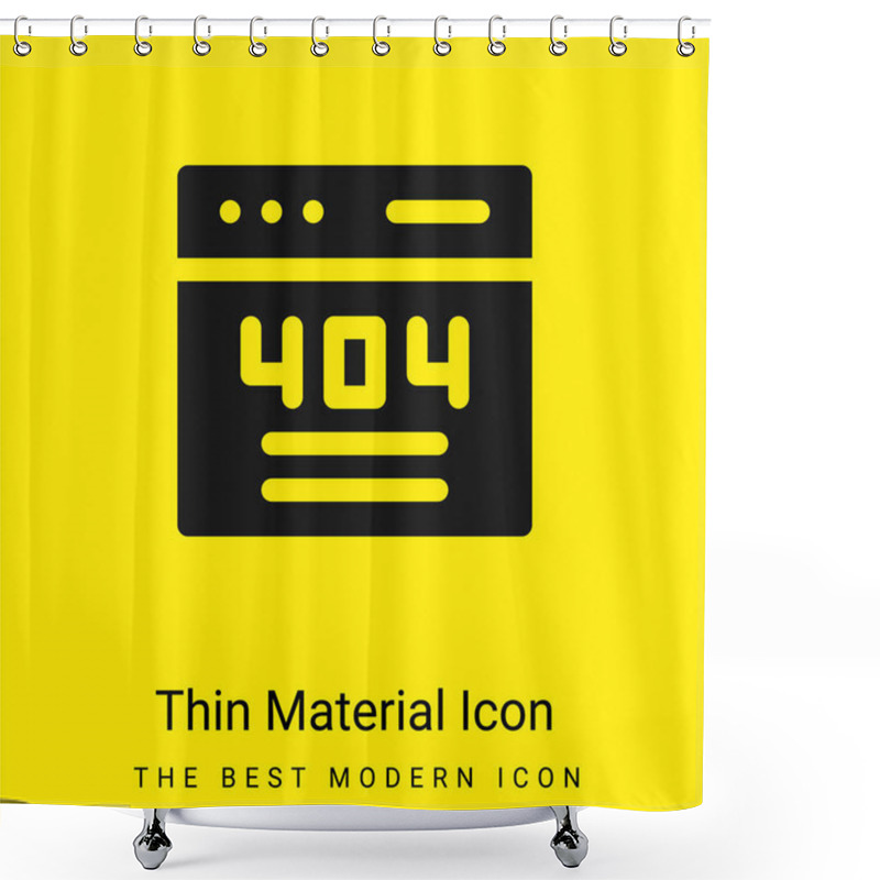 Personality  404 Minimal Bright Yellow Material Icon Shower Curtains