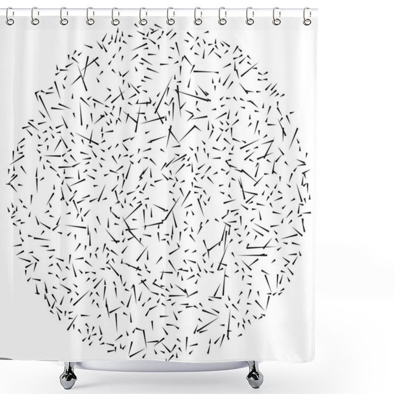 Personality  Chaotic Scattered Shapes Pattern Shower Curtains