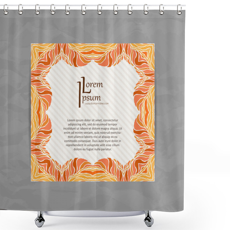 Personality  Set Of Vector Design Templates. Business Card With Adstract Circle Ornament. Shower Curtains