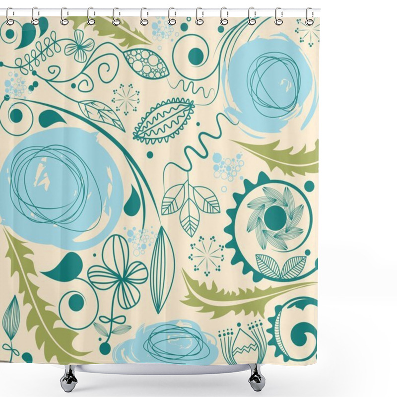 Personality  Floral Pattern With Dandelion Motif Shower Curtains