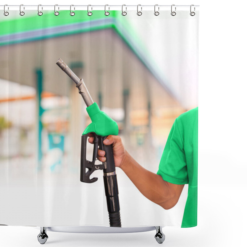 Personality  Gas Station Worker Shower Curtains