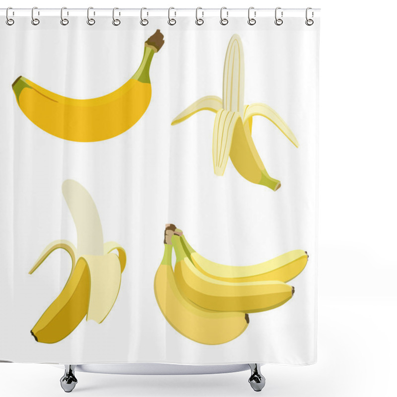 Personality  Set Of Bananas. Shower Curtains