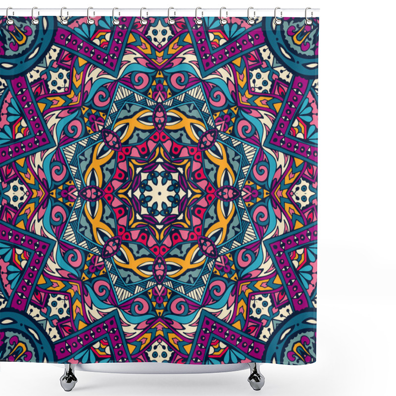 Personality  Geometric Mosaic Ethnic Seamless Pattern Ornament Shower Curtains