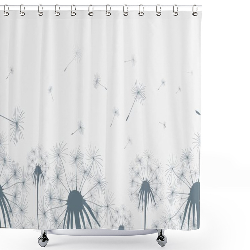 Personality  Dandelion Field Seamless Background Shower Curtains