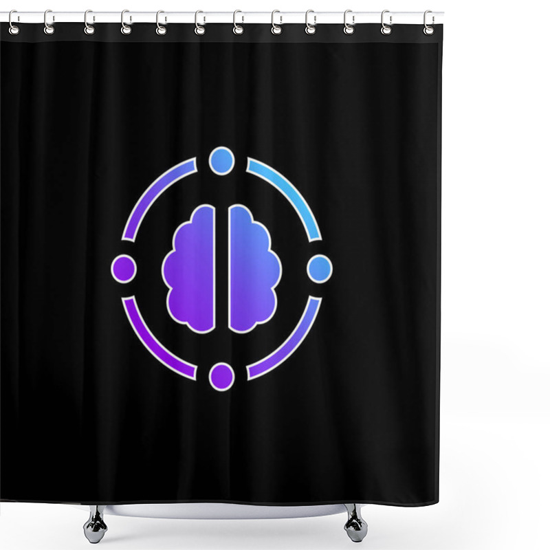 Personality  AI Blue Gradient Vector Icon Shower Curtains