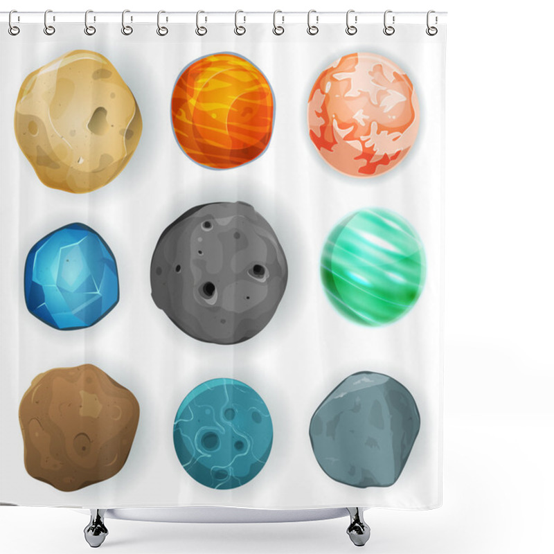 Personality  Comic Planets Set Shower Curtains