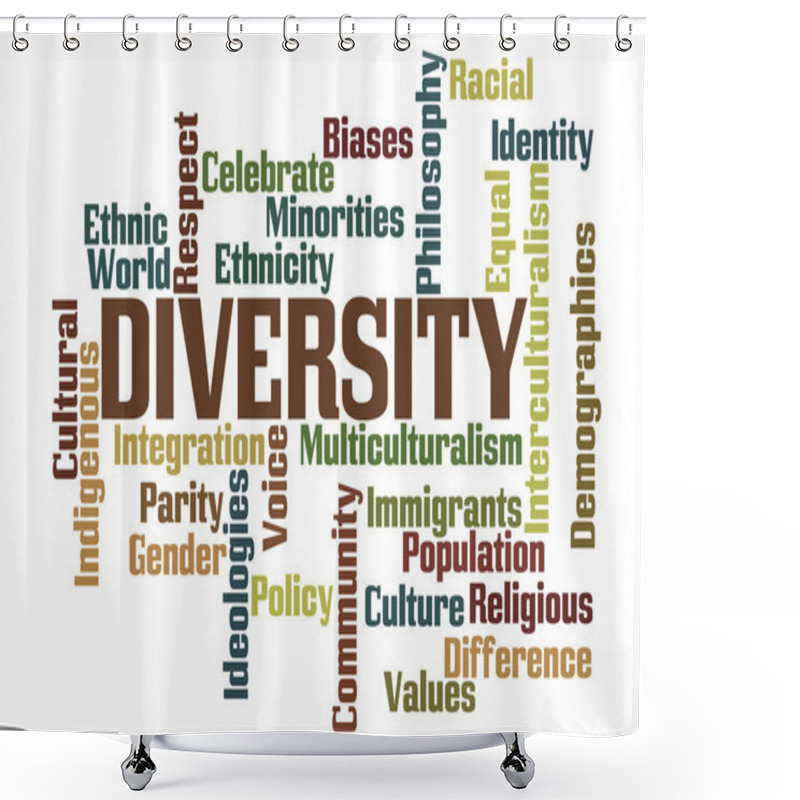 Personality  Diversity Word Cloud Shower Curtains