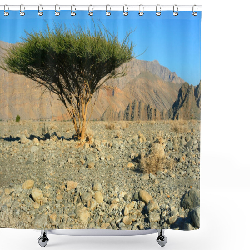 Personality  Single Tree In Omans Desert Shower Curtains