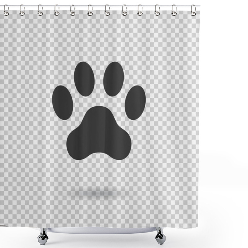 Personality  Animal Paw Print. Dog Paw With Shadow. Web Icon. Footprint Shower Curtains