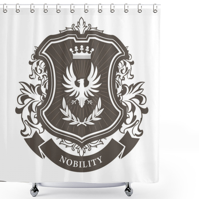 Personality  Monarchy Coat Of Arms - Heraldic Royal Emblem Shield With Crown  Shower Curtains