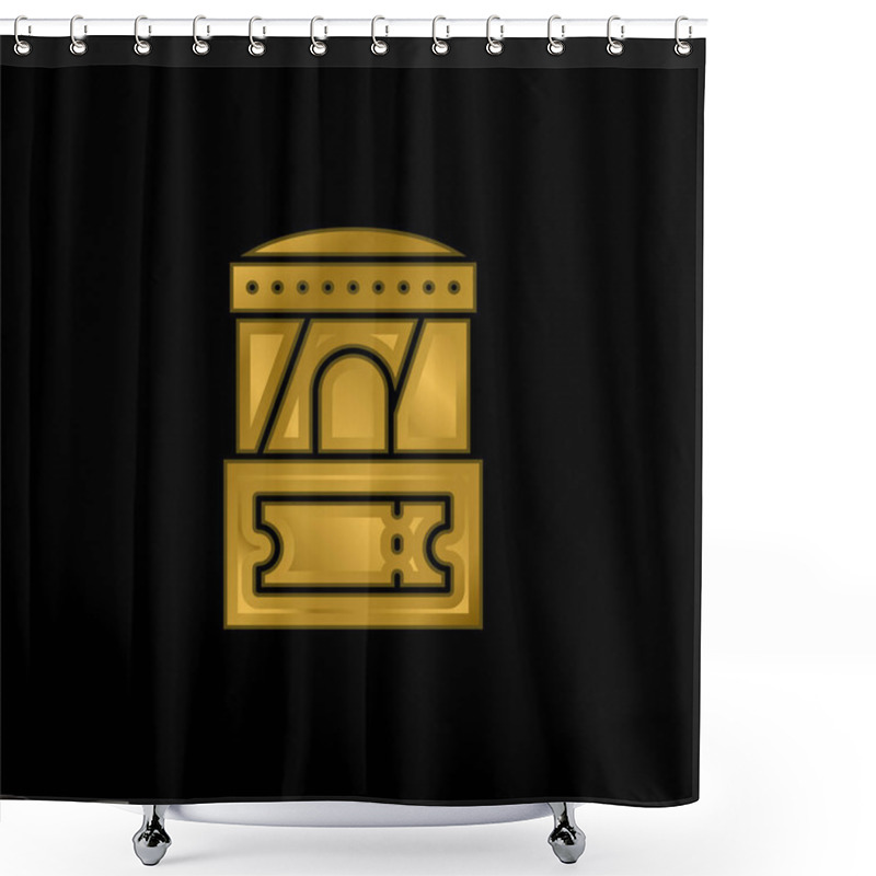 Personality  Box Office Gold Plated Metalic Icon Or Logo Vector Shower Curtains