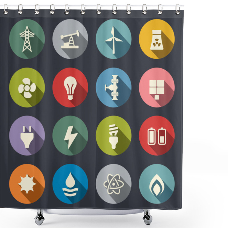 Personality  Energy Icon Set Shower Curtains