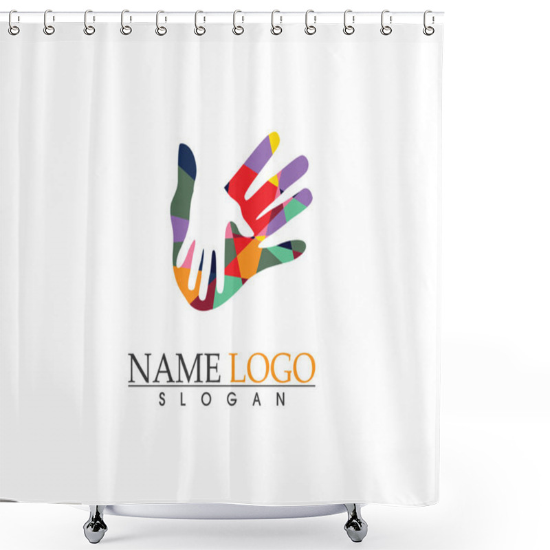 Personality  Hand Help Logo Template Shower Curtains