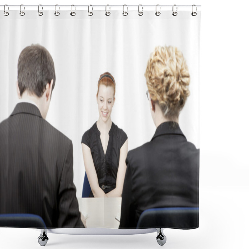 Personality  Personnel Officers Interviewing A Candidate Shower Curtains