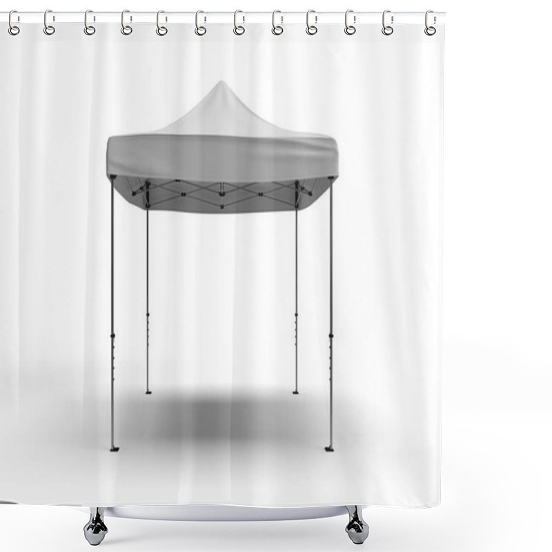 Personality  Front View Of A Gazebo Tent For Advertising, Isolated On A White Background For Mockups And Illustrations. Exhibition Display 3d Render Scene. Shower Curtains